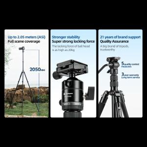 포토프로 카메라 삼각대, 컴팩트하고 가벼운 여행용 삼각대/모노포드, 사진 촬영용 플립 잠금 노브 포함