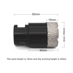 M14 스레드 건식 진공 납땜 다이아몬드 드릴링 코어 비트 도자기 타일 앵글 그라인더 용 대리석 석재 벽돌