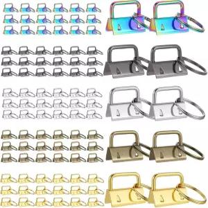 100 PCS 1인치 7가지 색상 열쇠고리 하드웨어 세트 랜야드 및 제작용 5가지 25mm
