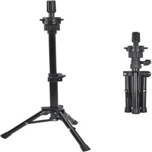 YTBYT 미니 가발 스탠드 삼각대 25인치 조절 가능 헤드 마네킹 미용 교육용