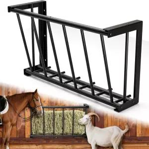 염소용 다볼랑 건초 공급기 17갤런 가축 사료 튼튼한 강철 염소 랙 27인치 길이의 공급 담요 홀더 월마운트