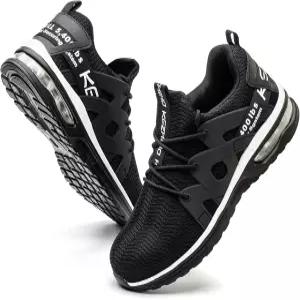 케지호 스틸 토 슈즈 여성용 에어 쿠션 경량 작업화 편안한 통기성 펑크 방지 미끄럼 운동화 파괴 불가능한