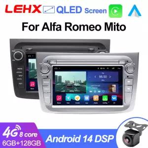 LEHX 8코어 카 라디오 안드로이드 14 알파 로메오 미토 2008-2019 GPS 네비게이션 스테레오 멀티미디어