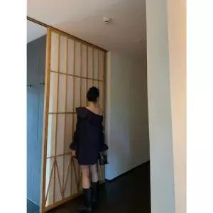 EAMT 스커트 원피스 여친 A라인 루즈핏 쉬폰 숄더 프렌치한 프릴 EUNG3