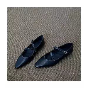 여성용 스트랩힐 신발 소프트 양가죽 빈티지 리얼 가죽 플랫폼 스트랩 메리제인 펌프스 플랫 스틸레토 슈즈