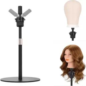 탑다이렉트 강화 마네킹 헤드 스탠드 20인치 조절 가능한 가발 홀더 브레이딩 랙 디스크 뷰티 스쿨 이발