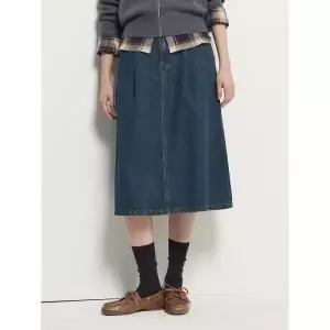 빈폴레이디스 기모 데님 볼륨 스커트 블루 (BF5X27C72P)