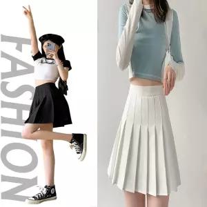 여자 무지 밴딩 테니스 스커트 짧은 치마 주름 플리츠 Bvt8+6bkR