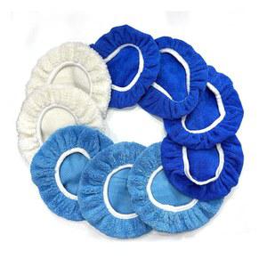 AICEL 9PCS 자동차 완충 폴리셔 패드 보닛, 9~10인치 자동차 궤도 연마 보닛 코랄 플리스 완충 커버, 소프트 마이크로파이버 자동차 모직 왁스 키트, 범용 자동 청소 왁스 세트