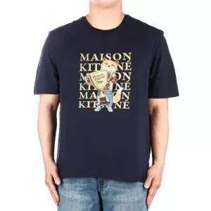 메종키츠네 LM00123KJ0008 NAVY 폭스 챔피언 반팔 티셔츠 991739