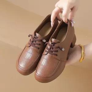 여자 캐주얼 가을 플랫 단화 진가죽 빅사이즈 스니커즈 슬립온 더블 소프트슈즈 OP3