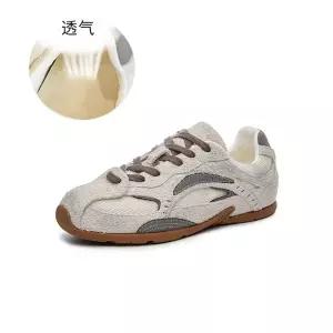 여성용 빈티지 가을 슈즈 가죽 키높이 아감 덕훈화 운동화 리얼 패션 화 플랫 OP3