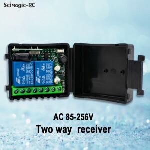 2채널 433Mhz RF 무선 원격 제어 스위치 차고 문 커튼 라이트에 대 한 AC 85-256V 220V 110V 릴레이 2CH