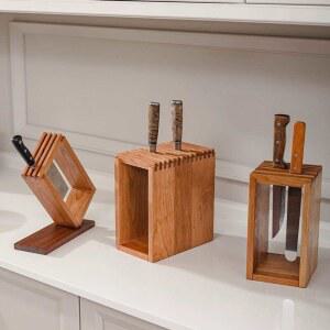 우드 식칼 꽂이 나이프 부엌 꽂이집 나무 사시미거치대 정리대 높아짐 철제 모델 규토