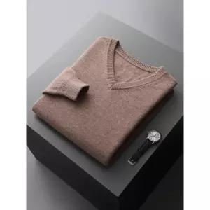 울 니트 캐주얼 남성 컬러 퓨어 빅사이즈 풀오버 도톰 브이넥 비즈니스 KS1