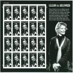캐서린 헵번 레전드 오브 할리우드 20 x 44 센트 우표 전집 4461