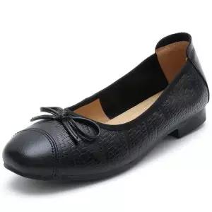 여친 슈퍼 롤업 사계절 소프트 가죽 싱글 리얼 배색 에그 라운드 플랫 컴포트 OP5