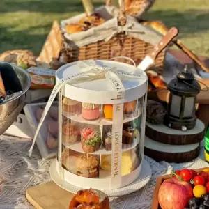 마카롱 에프터눈티 세트 포장 디저트상자 케이스 스콘 50개 흰색 선물박스 3