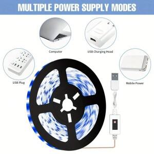 인덕션 핸드헬드 LED 라이트 스트립 60개 램프 비드/미터 USB 5V 2835 백색광/웜라이트 침실 가정용 주방