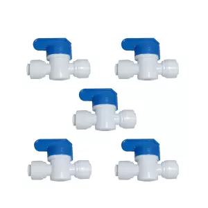 1/4인치 O.D. 튜브 워터 라인 퀵 커넥터 볼 밸브 RO 시스템용 피팅 정화기 필터 - 5팩
