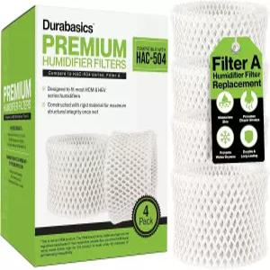 HAC-504 HAC-504AW 및 필터 A와 호환되는 Durabasics 프리미엄 4팩 HCM 350 쿨 미스트 교체