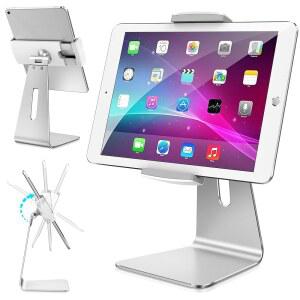 위의 TEK 우아한 태블릿 스탠드, 알루미늄 스탠드 홀더, 데스크톱 키오스크 POS 스탠드는 7-15.6인치 /휴대용 모니터, 쇼케이스 오피스 리셉션 카운터탑용 마운트