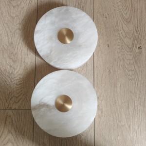 현대 LED 라운드 천연 대리석 알라바스터 천장 조명 거실 침실 복도 초박형 모든 구리 벽 램프 실내 장식