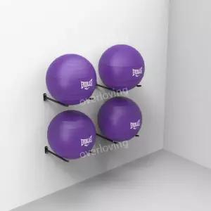 벽걸이 짐볼 거치대 벽걸이형 요가볼 보관대 정리대 하프 랙