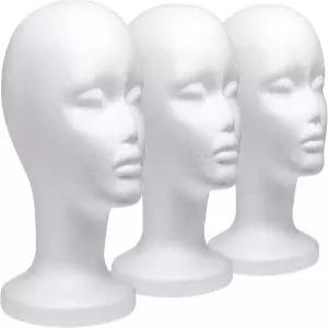 포레인암 3팩 12인치 폼 헤드 여성 가발 마네킹 마니킨 화장품 모델 디스플레이 홀더 모자 안경 헤어피스