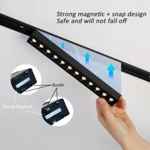 자기 Led 트랙 조명 6mm 매우 얇은 안전 48V 표면 실장 천장 시스템 메인 없음 검정 흰색 자석 레일 램프