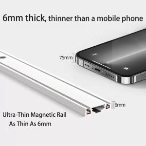 현대 6MM 울트라 얇은 마그네틱 트랙 라이트 DC48V 표면 실장 천장 조명 시스템 블랙 화이트 자석 레일 램