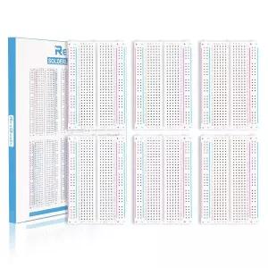 REQualis 6PCS 소형 브레드보라드 400포인트 솔더리스 브레드보드 프로토 쉴드 분배 연결 블록용