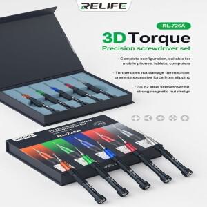 RELIFE RL-726A 3D 토크 스크루드라이버 미끄럼 방지 휴대전화 및 태블릿 컴퓨터 수리 도구에 대한 과도한