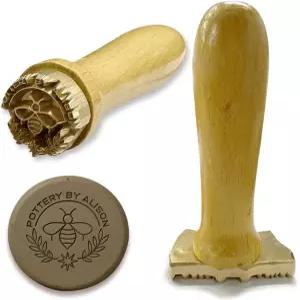 벨바 맞춤 도자기 도장 로고/이름이 있는 맞춤형 독특한 각인을 위한 정교한 점토 도구 도예가 예술가 및