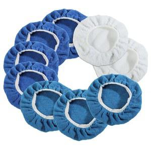 UBOG 9PCS 연마 패드, 자동차 액세서리 완충 패드, 9~10인치 완충 패드, 자동차 완충 패드 코랄 플리스 보닛, 부드러운 극세사 자동차 모직 왁스 키트, 광택 또는 왁스 처리된 표면에 적합합니다