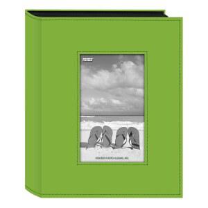 파이오니어 사진 앨범 FRM-246CG 바느질 가죽 프레임 사진 앨범, 라임 그린