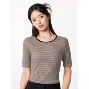 매장정품 TOPTEN 탑텐 여성 소프트 립 보트넥 T 5부_MSG2TS2010 MSG2TS2010 1177448