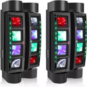 유킹 스파이더 무빙 헤드 라이트 8x10W RGBW LED 빔 DJ 및 픽셀 2개 사운드 활성화/DMX-512 컨트롤 파티