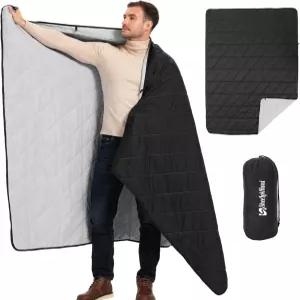 쉬록휘 초경량 퍼프 담요 야외 캠핑 방수 및 포장 가능 경기장 여행 배낭여행 피크닉 해변에 적합. 79인치