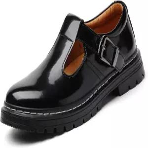 여성 메리 제인 슈즈 소프트 토 논 슬립 플랫폼 캐주얼 인조 가죽 청키 편안한 드레시 옥스퍼드 제인스