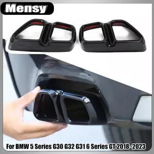 호환  스테인레스 스틸 자동차 테일 머플러 배기 파이프 출력 커버 트림 5 시리즈 G30 G32 G31 6 시리즈 GT