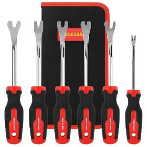 TOO리그 6Pcs 자동 실내 장식 트림 패널 제거 도구 세트, 차량 도구, 보관 가방 포함 패스너 키트