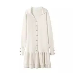 엘럽 여자 니트 원피스 쉬폰 진주 끈 박템1