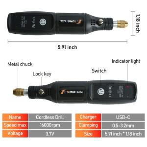 미니 전기 드릴 USB 무선 핸드 헬드 로타리 도구 목공 조각 펜 보석 금속 유리에 대한 Dremel
