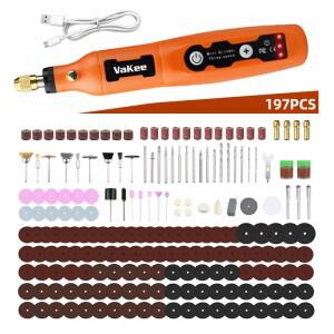 Vakee USB 무선 회전 공구 세트, 목공 조각 펜, DIY 보석 금속 유리 미니 드릴