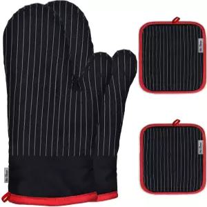 4개의 조리용 면 고내열성 여분의 두꺼운 롱 오븐 미트가 포함된 체인지 미트 및 냄비 홀더 세트 홀더를