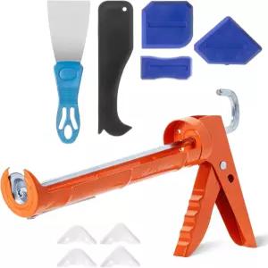 베이츠 - 코킹 건 키트 10 1 추력 비율 제거 도구 2인치 스테인리스 스틸 퍼티 나이프 스크래퍼 마감