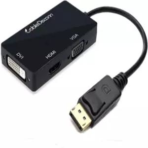 케이블디콘 다기능 디스플레이포트 Dp에서 HDMI/DVI/VGA 남성에서 여성으로 3-in-1 어댑터 변환 케이블