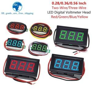 TZT 0.28/0.36/0.56 인치 DC LED 디지털 볼트미터 0-100V 전압계 자동차 모바일 전원 테스터 디텍터 12V