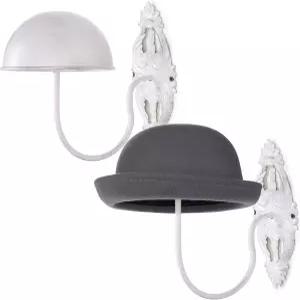 MyGift 2개 모자 디스플레이 월 마운트 홀더 벽용 카우보이 랙 야구 가발 헬멧 정리함 화이트 메탈